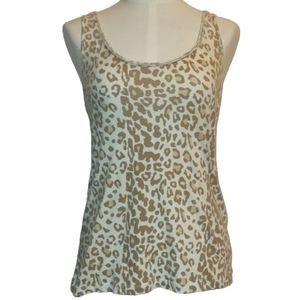 Old Navy Leopard Print Tank Top Sequin Shoulders Animal Print Size Small